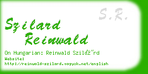 szilard reinwald business card